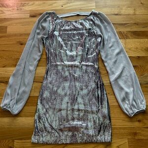 Sequin dress with open back